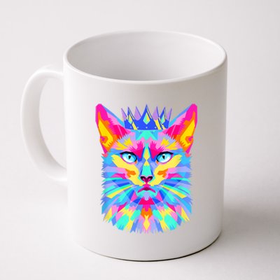 Graphic Cat Retro For Cat Lovers, Cat Mother Funny Cat Crown Coffee Mug