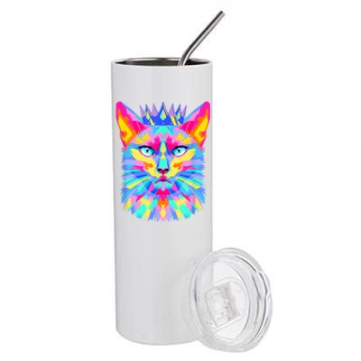 Graphic Cat Retro For Cat Lovers, Cat Mother Funny Cat Crown Stainless Steel Tumbler