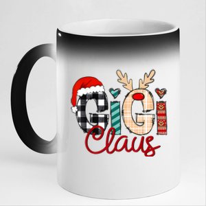 Gigi Claus Reindeer Christmas 11oz Black Color Changing Mug