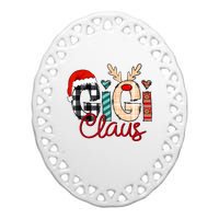 Gigi Claus Reindeer Christmas Ceramic Oval Ornament