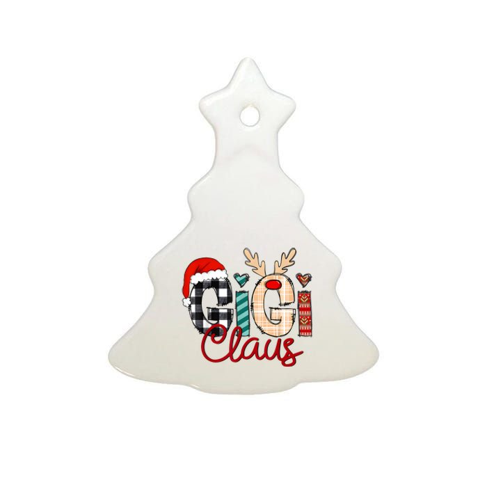 Gigi Claus Reindeer Christmas Ceramic Tree Ornament