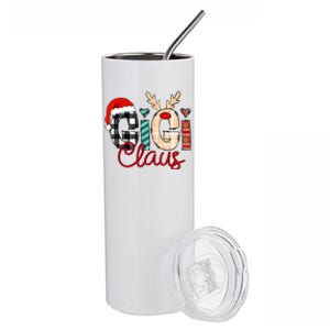 Gigi Claus Reindeer Christmas Stainless Steel Tumbler