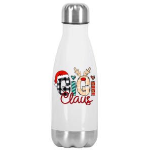 Gigi Claus Reindeer Christmas Stainless Steel Insulated Water Bottle