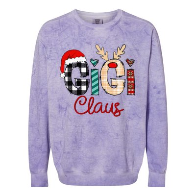 Gigi Claus Reindeer Christmas Colorblast Crewneck Sweatshirt