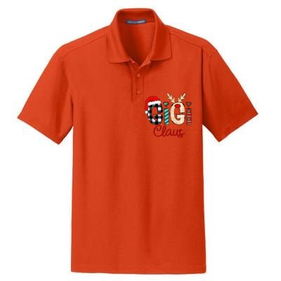 Gigi Claus Reindeer Christmas Dry Zone Grid Polo