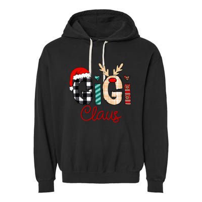 Gigi Claus Reindeer Christmas Garment-Dyed Fleece Hoodie