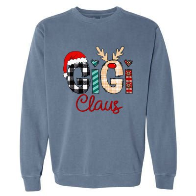 Gigi Claus Reindeer Christmas Garment-Dyed Sweatshirt