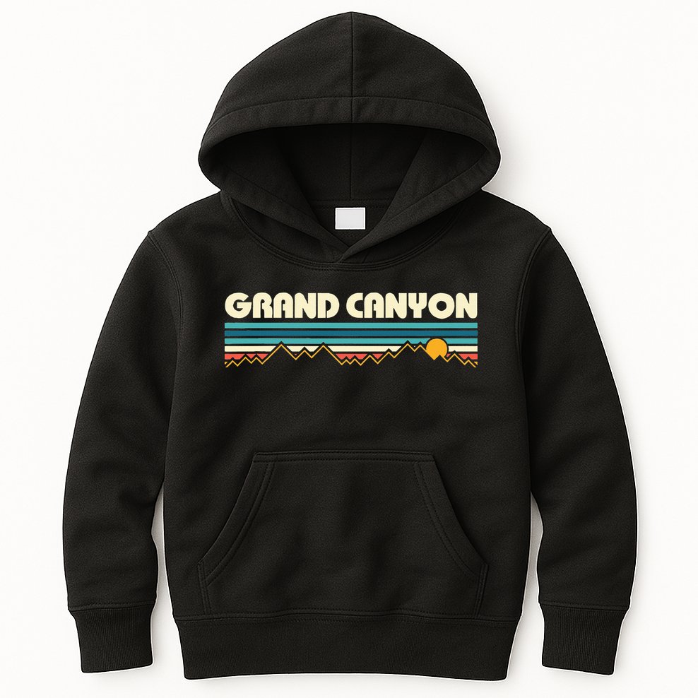 Grand Canyon Retro 80s Sunset Kids Hoodie