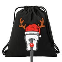 Guitar Christmas Reindeer Music Instrument Band Rock Drawstring Bag