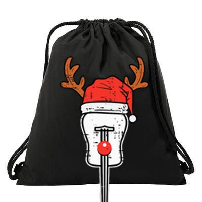 Guitar Christmas Reindeer Music Instrument Band Rock Drawstring Bag