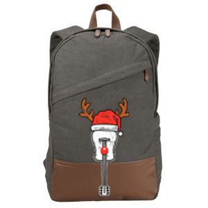 Guitar Christmas Reindeer Music Instrument Band Rock Cotton Canvas Backpack