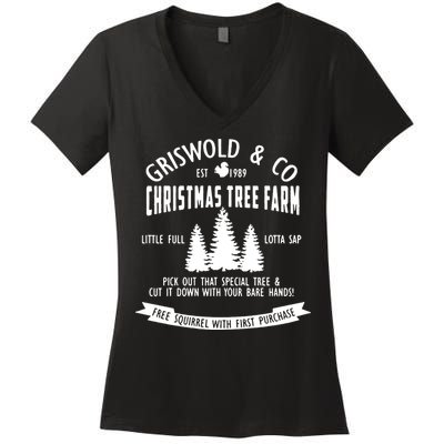 Griswold Co Shirt Christmas Tree Farm Christmas Vacation Women's V-Neck T-Shirt