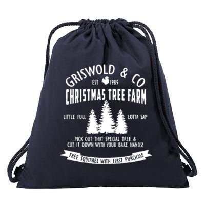 Griswold Co Shirt Christmas Tree Farm Christmas Vacation Drawstring Bag