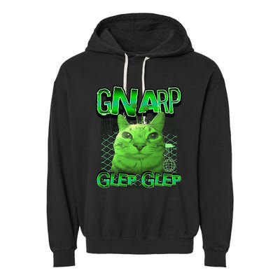 Gnarp Cat Silly Alien Cat Meme Brainrot Gen Z Meme Garment-Dyed Fleece Hoodie