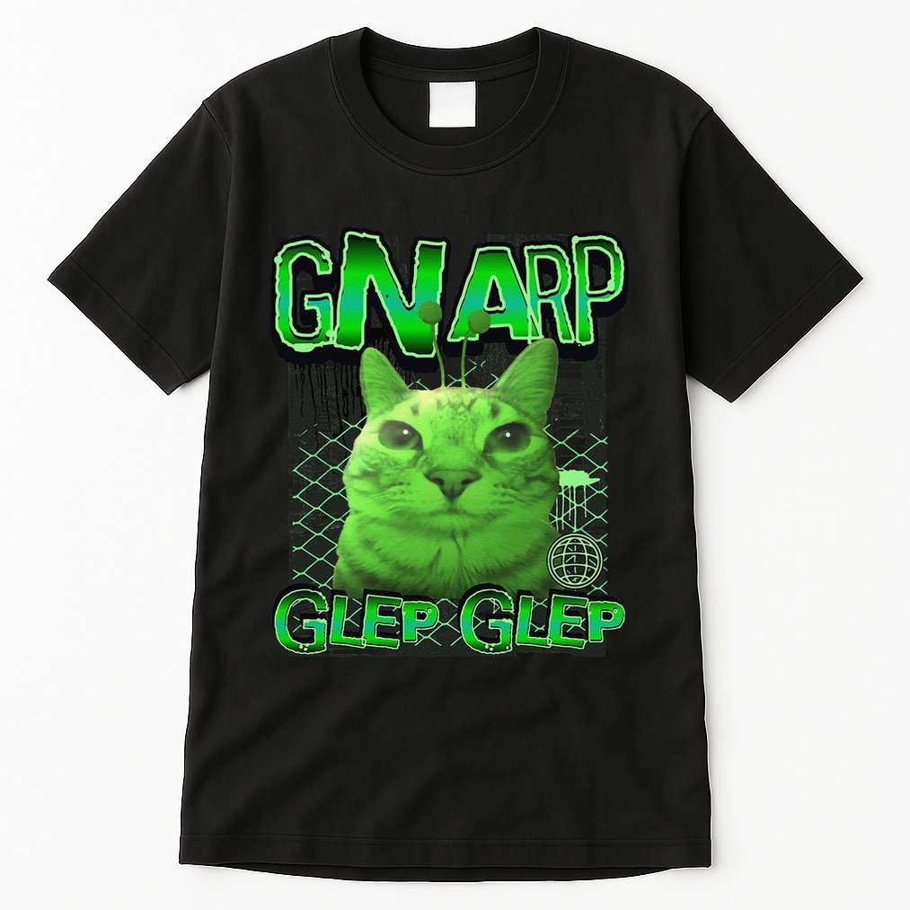 Gnarp Cat Silly Alien Cat Meme Brainrot Gen Z Meme Tall T-Shirt