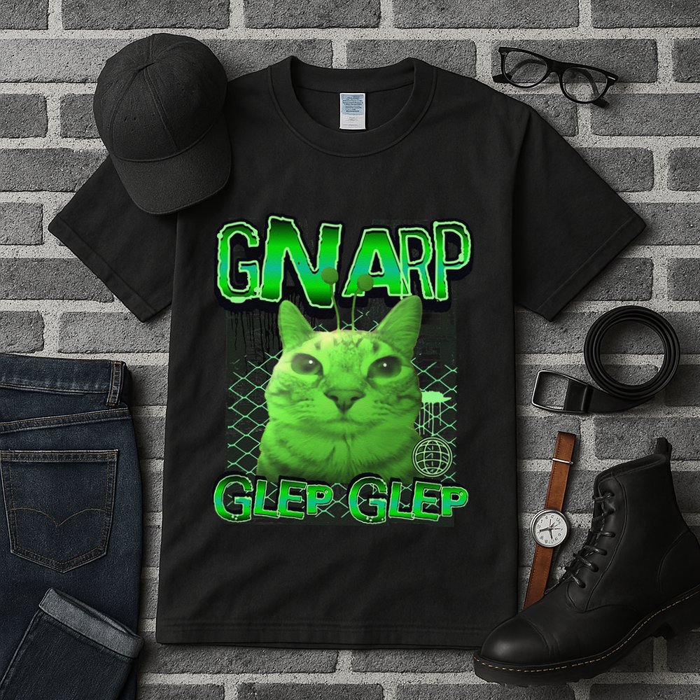 Gnarp Cat Silly Alien Cat Meme Brainrot Gen Z Meme Tall T-Shirt