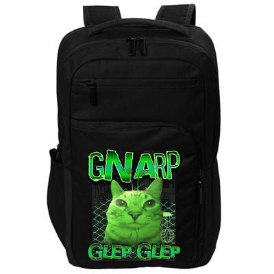 Gnarp Cat Silly Alien Cat Meme Brainrot Gen Z Meme Impact Tech Backpack