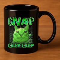 Gnarp Cat Silly Alien Cat Meme Brainrot Gen Z Meme 11oz C Handle Ceramic Mug