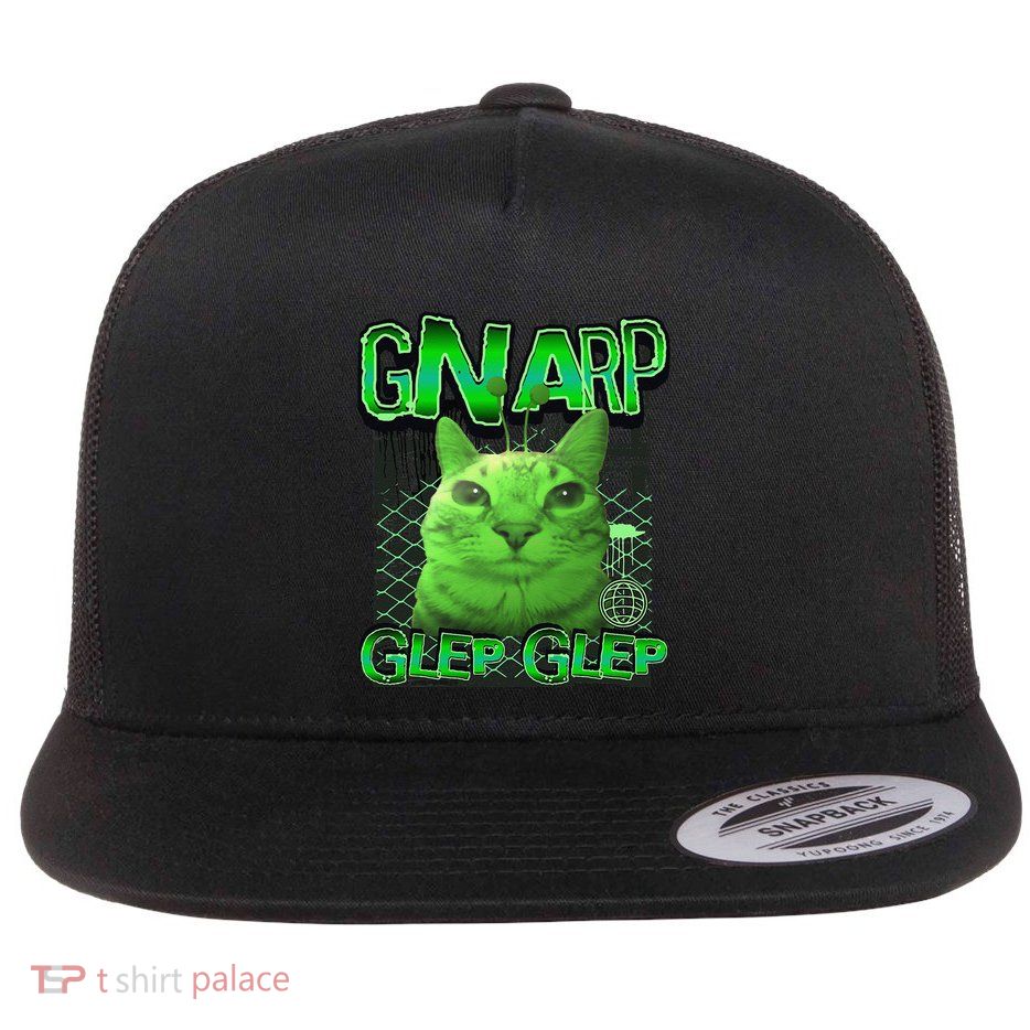 Gnarp Cat Silly Alien Cat Meme Brainrot Gen Z Meme Flatbill Hat