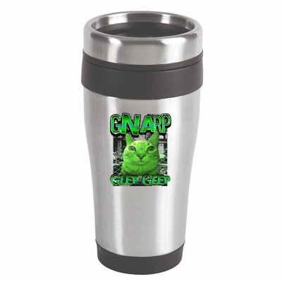 Gnarp Cat Silly Alien Cat Meme Brainrot Gen Z Meme 16oz Travel Tumbler