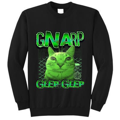Gnarp Cat Silly Alien Cat Meme Brainrot Gen Z Meme Tall Sweatshirt
