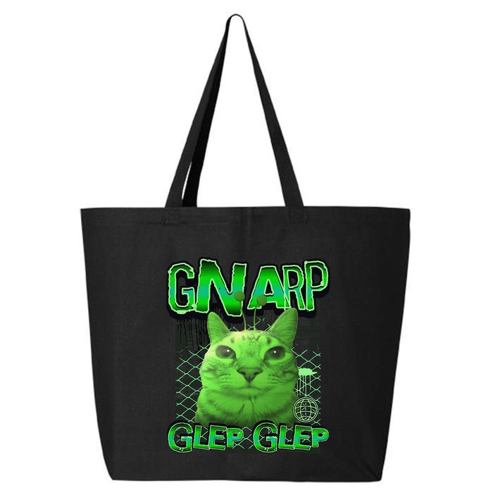 Gnarp Cat Silly Alien Cat Meme Brainrot Gen Z Meme 25L Jumbo Tote