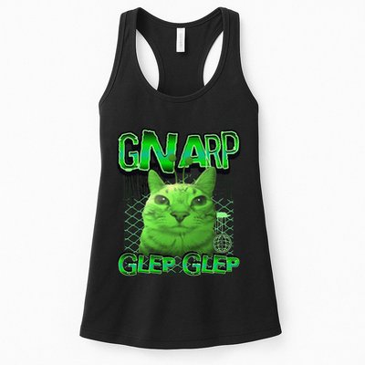 Gnarp Cat Silly Alien Cat Meme Brainrot Gen Z Meme Womens Tank Top