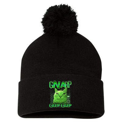 Gnarp Cat Silly Alien Cat Meme Brainrot Gen Z Meme Pom Pom 12in Knit Beanie