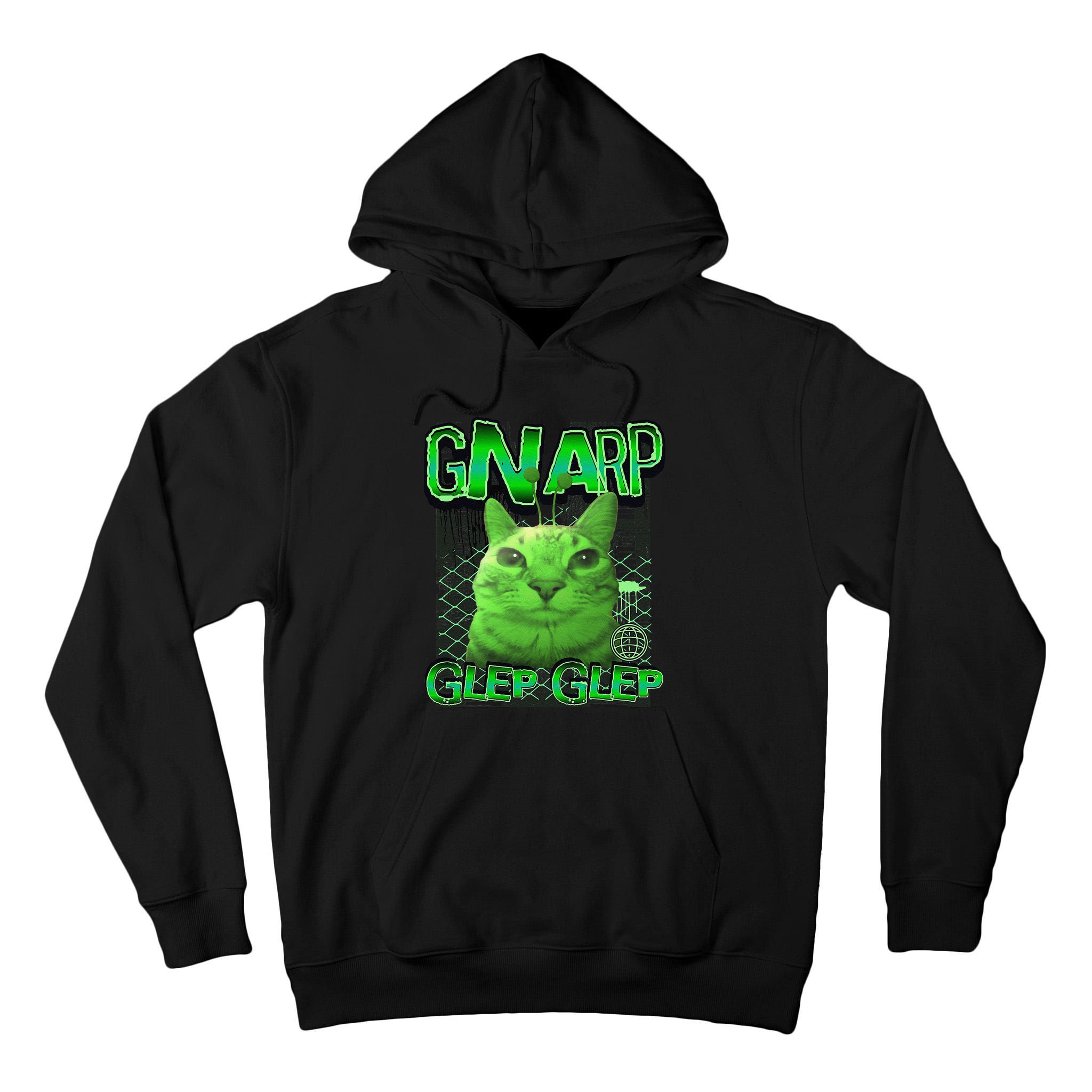 Gnarp Cat Silly Alien Cat Meme Brainrot Gen Z Meme Tall Hoodie
