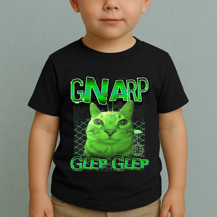 Gnarp Cat Silly Alien Cat Meme Brainrot Gen Z Meme Toddler T-Shirt