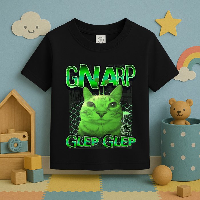 Gnarp Cat Silly Alien Cat Meme Brainrot Gen Z Meme Toddler T-Shirt