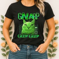 Gnarp Cat Silly Alien Cat Meme Brainrot Gen Z Meme Womens T-Shirt