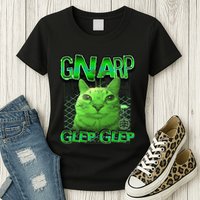 Gnarp Cat Silly Alien Cat Meme Brainrot Gen Z Meme Womens T-Shirt