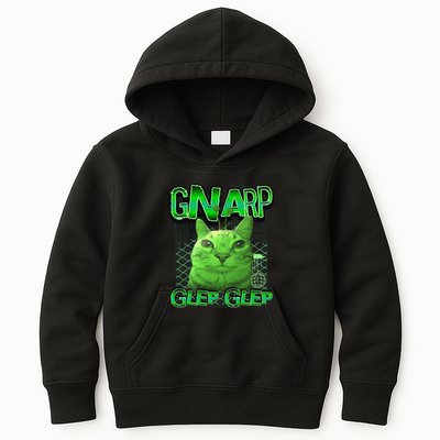 Gnarp Cat Silly Alien Cat Meme Brainrot Gen Z Meme Kids Hoodie