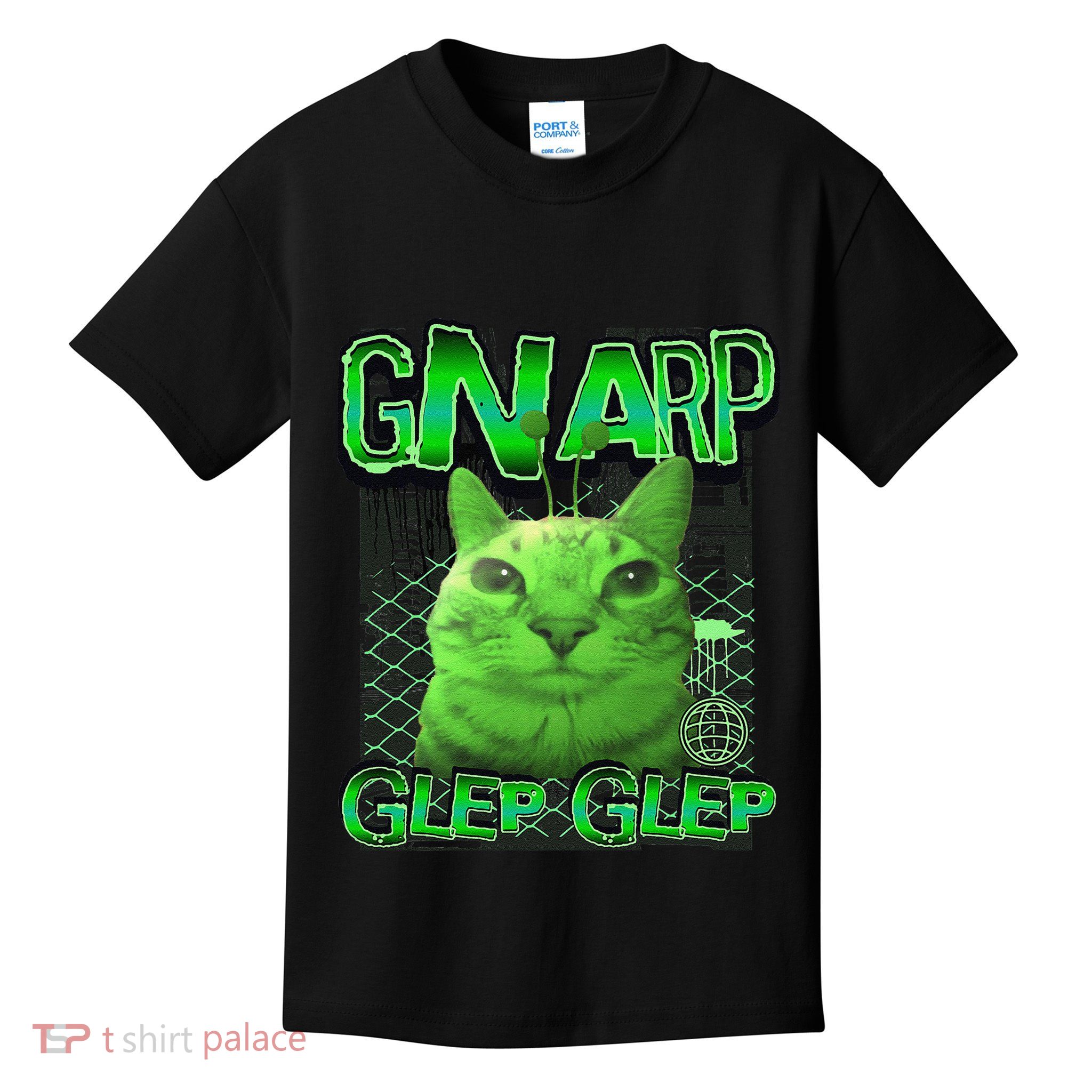 Gnarp Cat Silly Alien Cat Meme Brainrot Gen Z Meme Kids T-Shirt