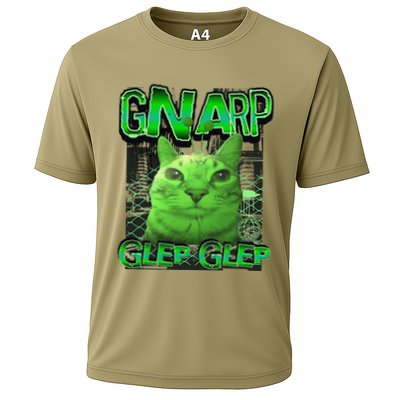 Gnarp Cat Silly Alien Cat Meme Brainrot Gen Z Meme Performance Shirt