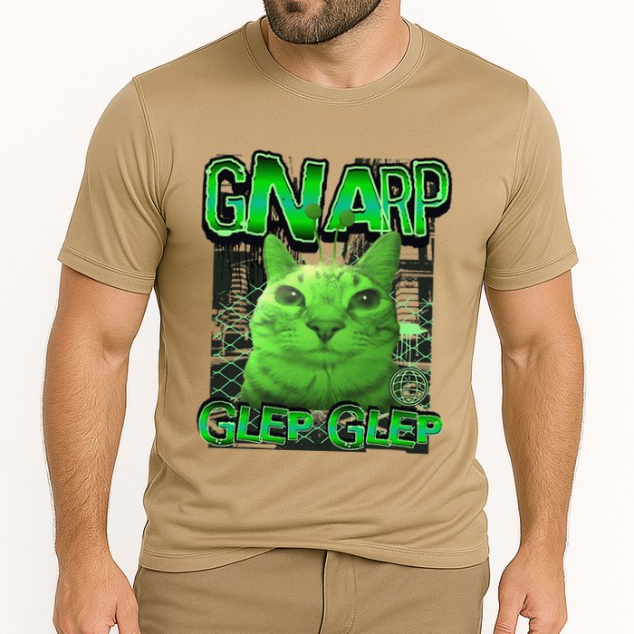 Gnarp Cat Silly Alien Cat Meme Brainrot Gen Z Meme Performance Shirt