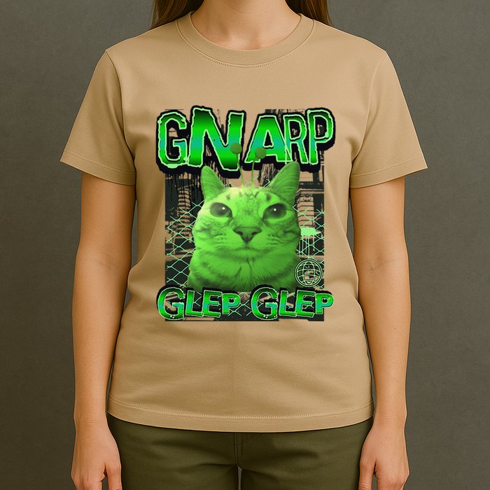 Gnarp Cat Silly Alien Cat Meme Brainrot Gen Z Meme T-Shirt