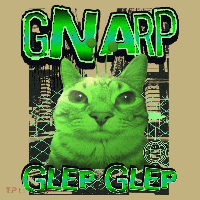 Gnarp Cat Silly Alien Cat Meme Brainrot Gen Z Meme Cooling Performance Long Sleeve Crew