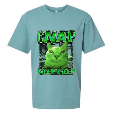 Gnarp Cat Silly Alien Cat Meme Brainrot Gen Z Meme Sueded Cloud Jersey T-Shirt