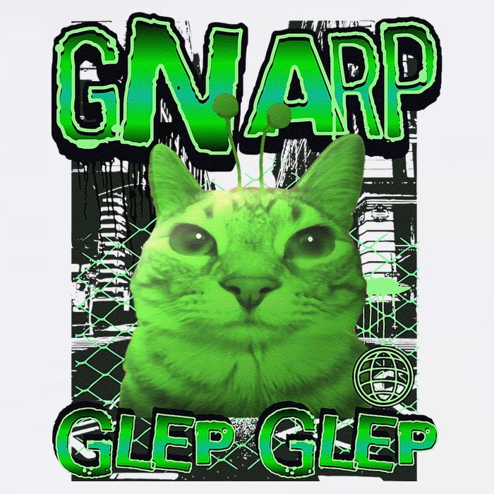 Gnarp Cat Silly Alien Cat Meme Brainrot Gen Z Meme Garment-Dyed Sweatshirt