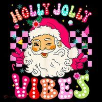 Groovy Cute Santa Claus Christmas Vibes Xmas Stripe Pom Pom Beanie