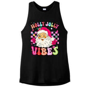 Groovy Cute Santa Claus Christmas Vibes Xmas Ladies PosiCharge Tri-Blend Wicking Tank