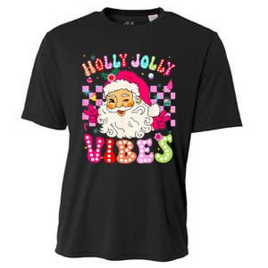 Groovy Cute Santa Claus Christmas Vibes Xmas Cooling Performance Crew T-Shirt