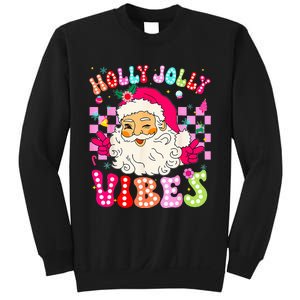 Groovy Cute Santa Claus Christmas Vibes Xmas Sweatshirt