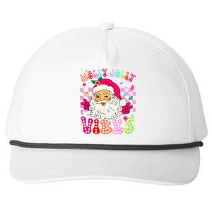 Groovy Cute Santa Claus Christmas Vibes Xmas Snapback Five-Panel Rope Hat