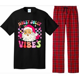 Groovy Cute Santa Claus Christmas Vibes Xmas Pajama Set