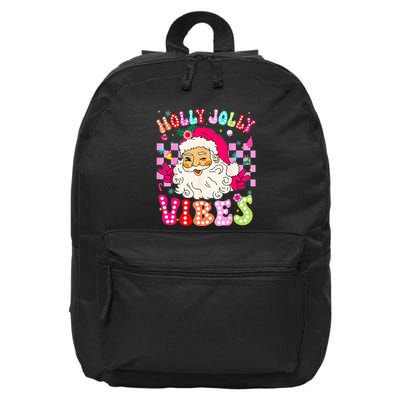 Groovy Cute Santa Claus Christmas Vibes Xmas 16 in Basic Backpack