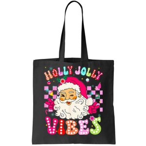 Groovy Cute Santa Claus Christmas Vibes Xmas Tote Bag