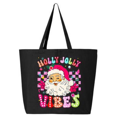 Groovy Cute Santa Claus Christmas Vibes Xmas 25L Jumbo Tote